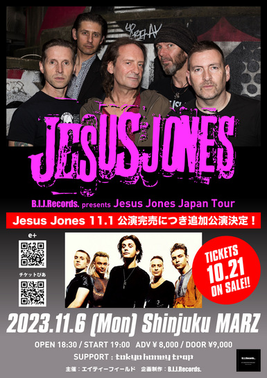 B.I.J.Records. presents Jesus Jones Japan Tour＜追加公演＞